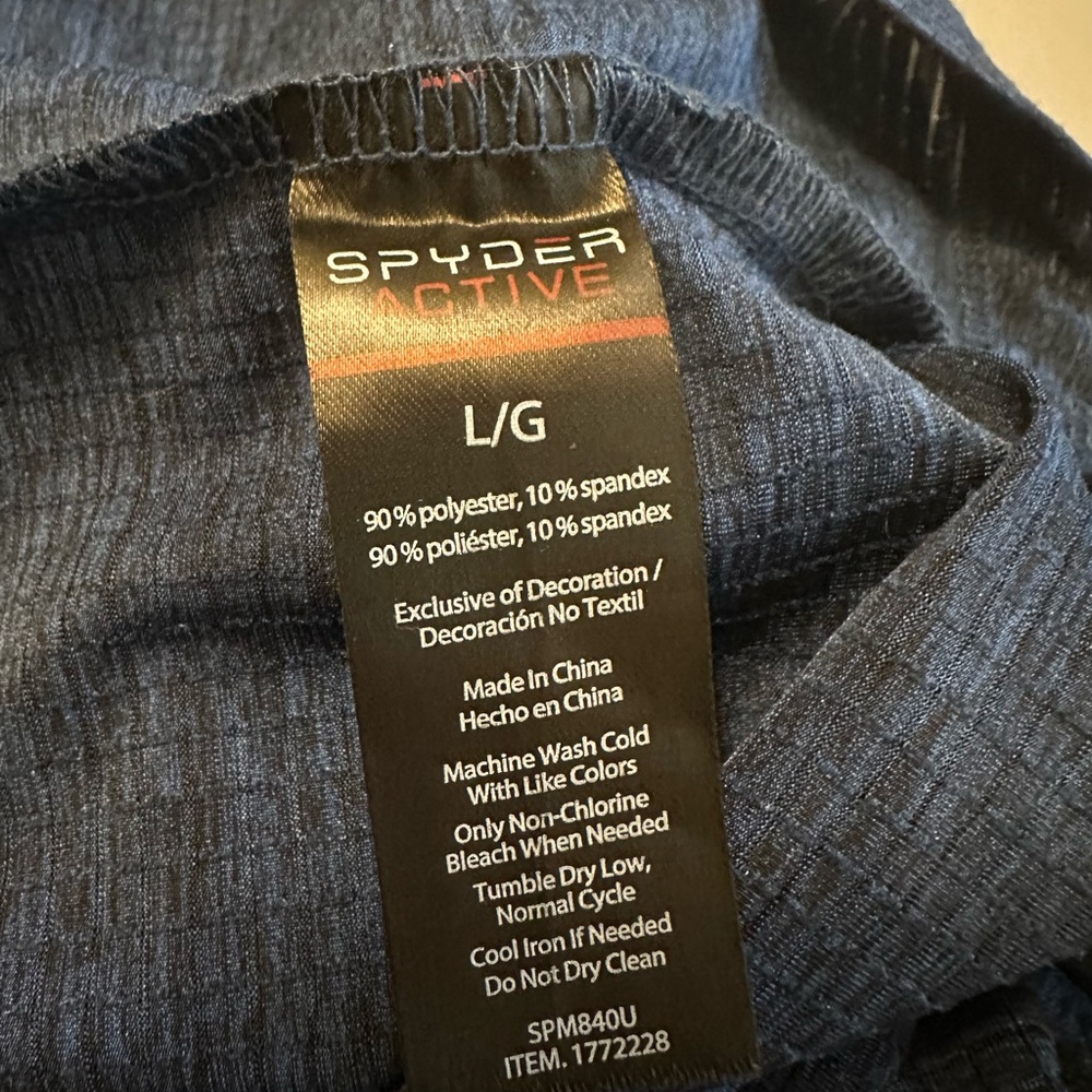 Spyder Mens 1/4 zip Size Large long sleeve pullover blue - Picture 3 of 9